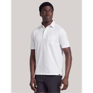 Faherty Sunwashed Polo - Men's Medium - Crisp White (New No Tags)